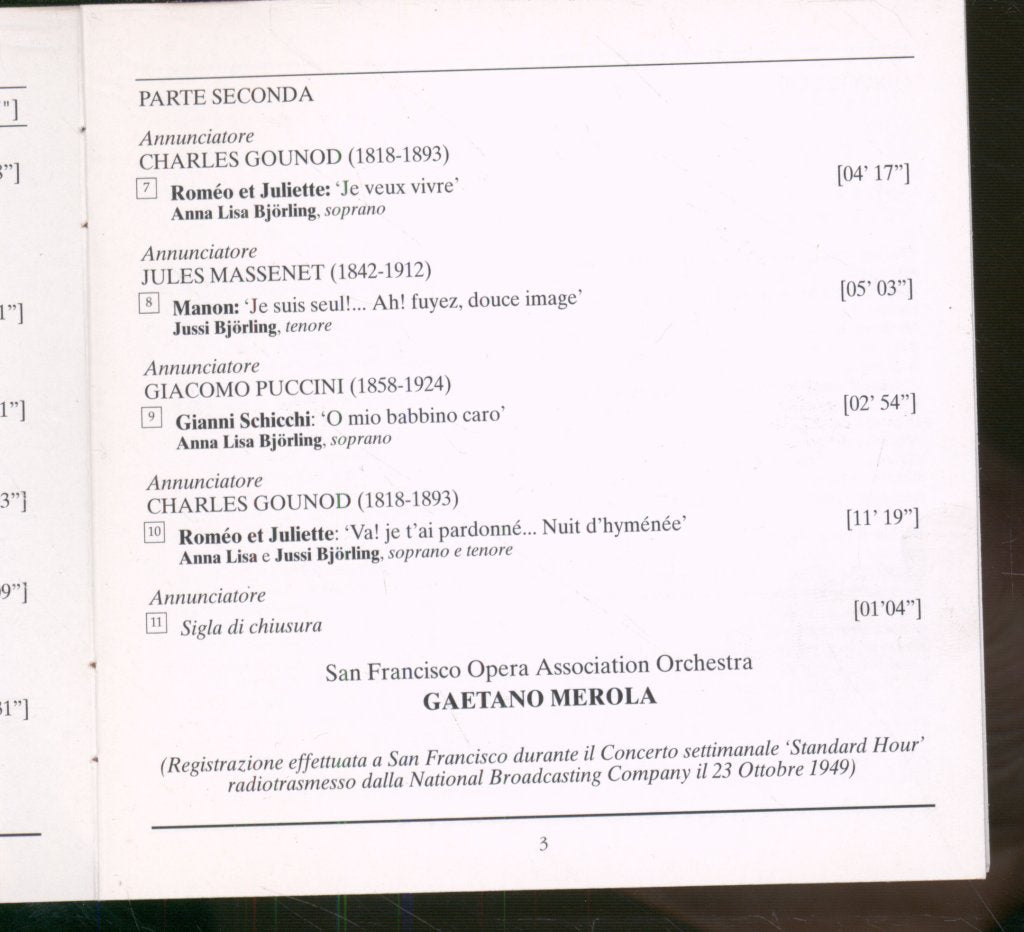 Jussi Björling - L'ospite radiofonico - Cd
