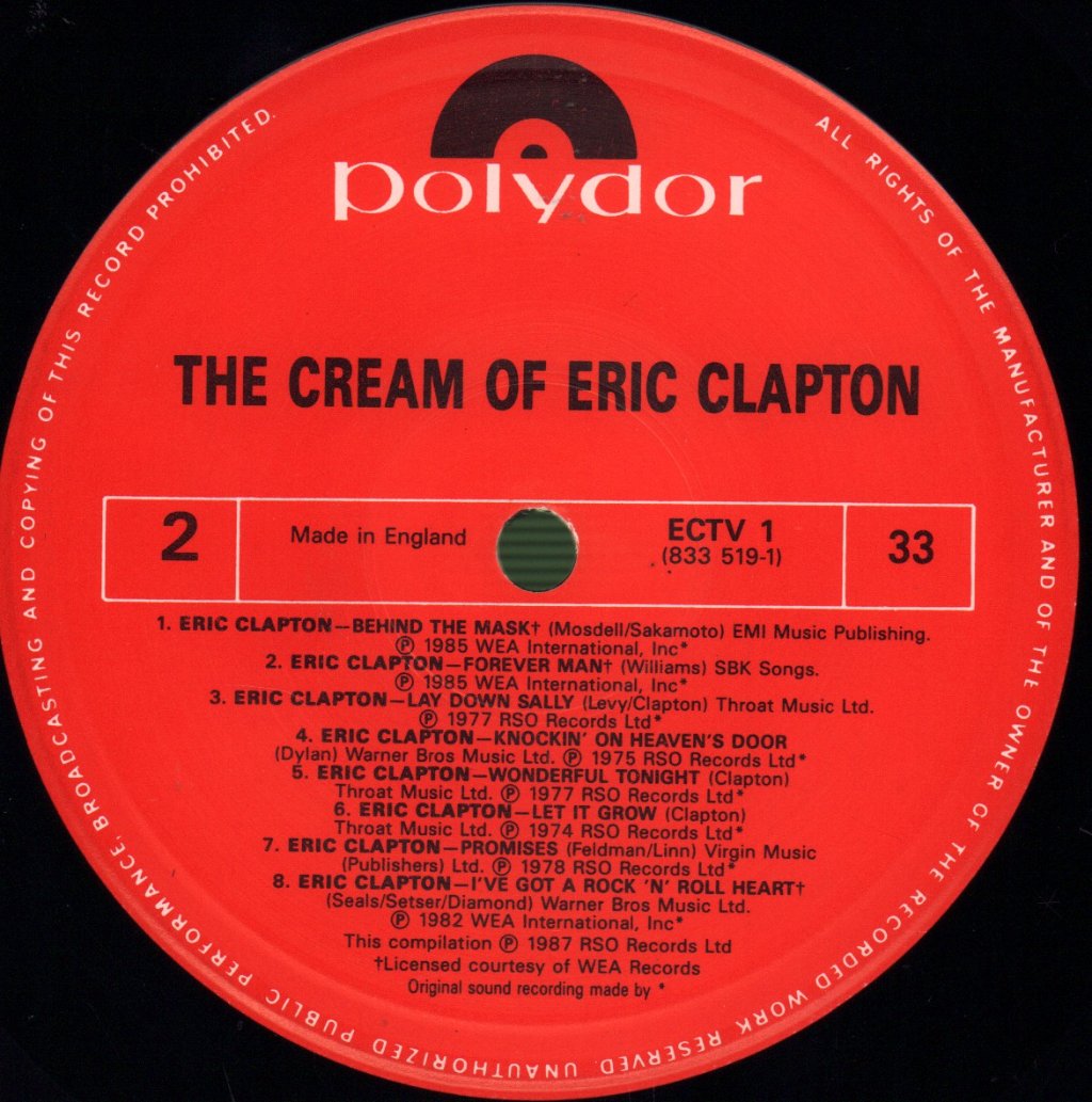 Eric Clapton - Cream Of - Lp