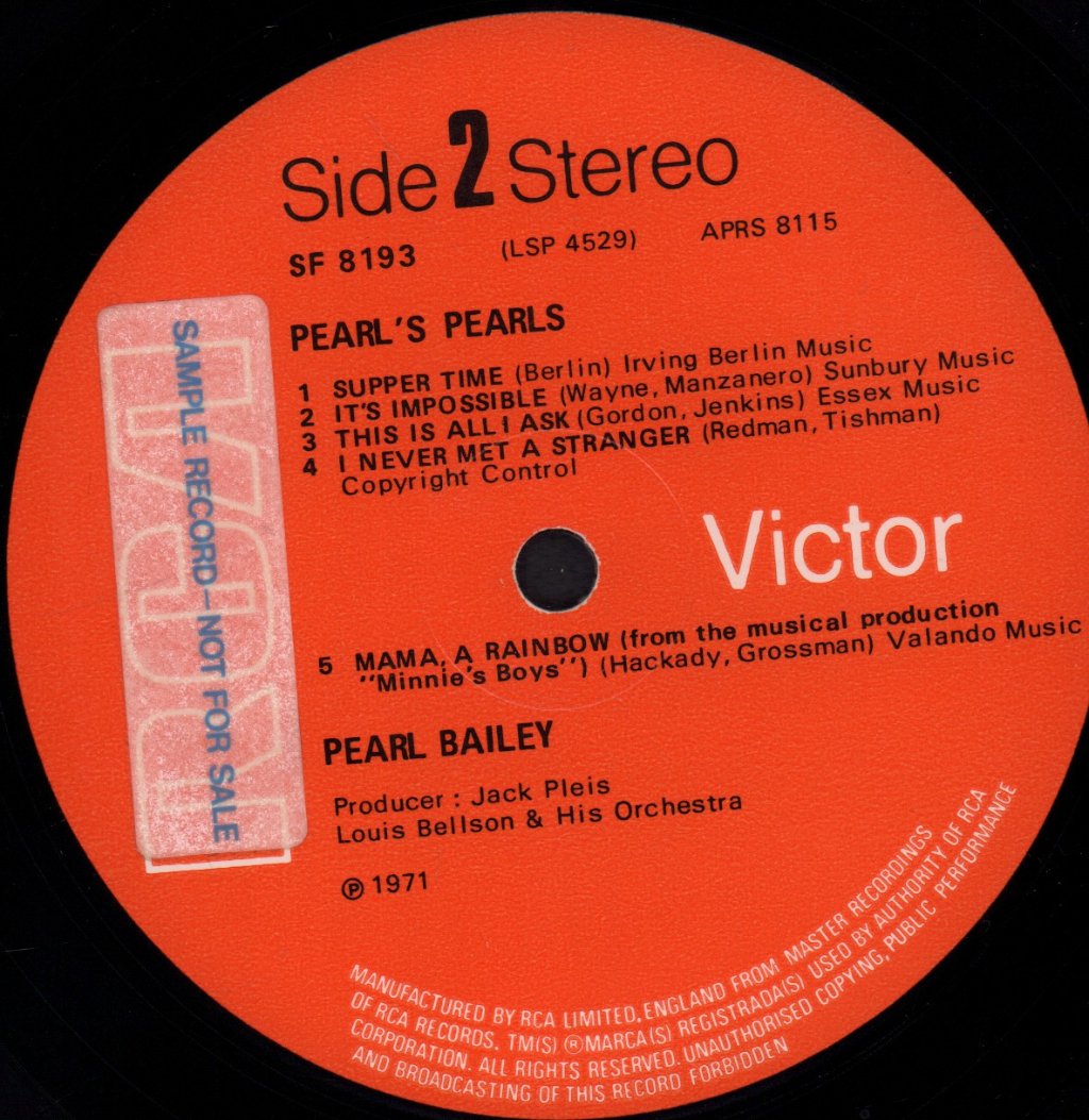 Pearl Bailey - Pearl's Pearls - Lp