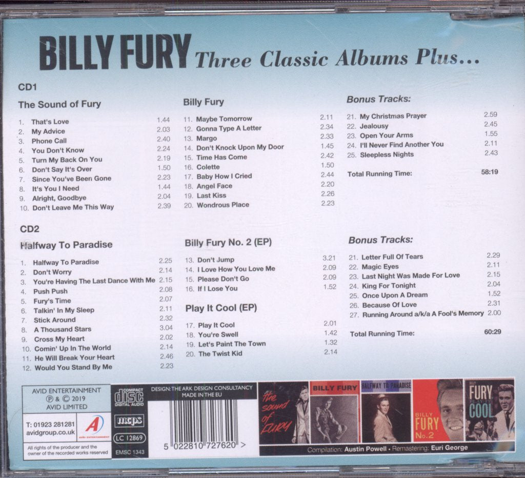 Billy Fury - Three Classic Albums Plus... - Double Cd