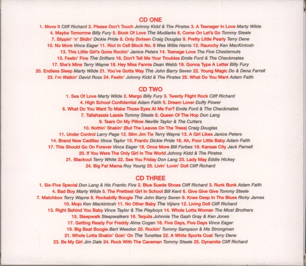 Various Artists - Best Of British Rock 'n' Roll - Triple Cd