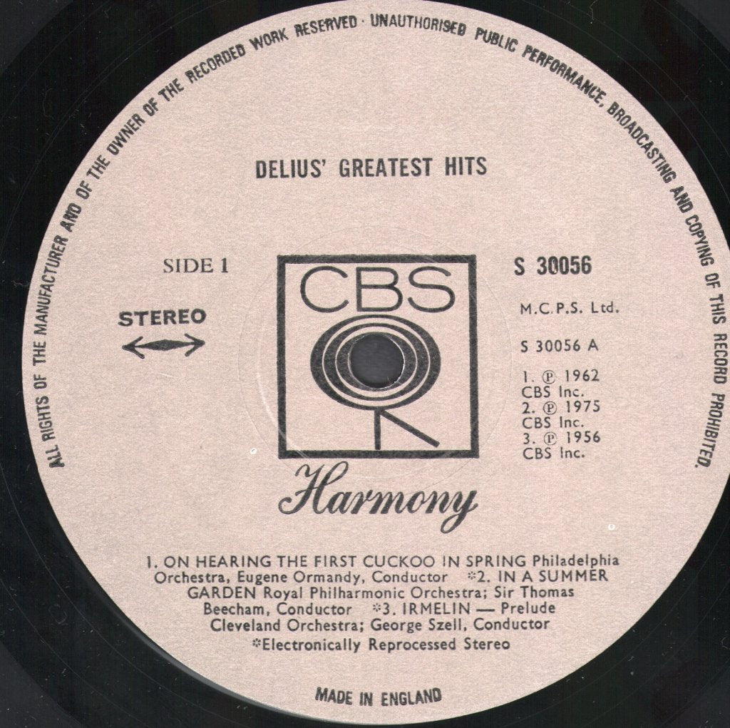 Various Artists - Delius' Greatest Hits - Lp