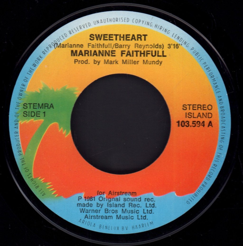 Marianne Faithfull - Sweetheart - 7 Inch