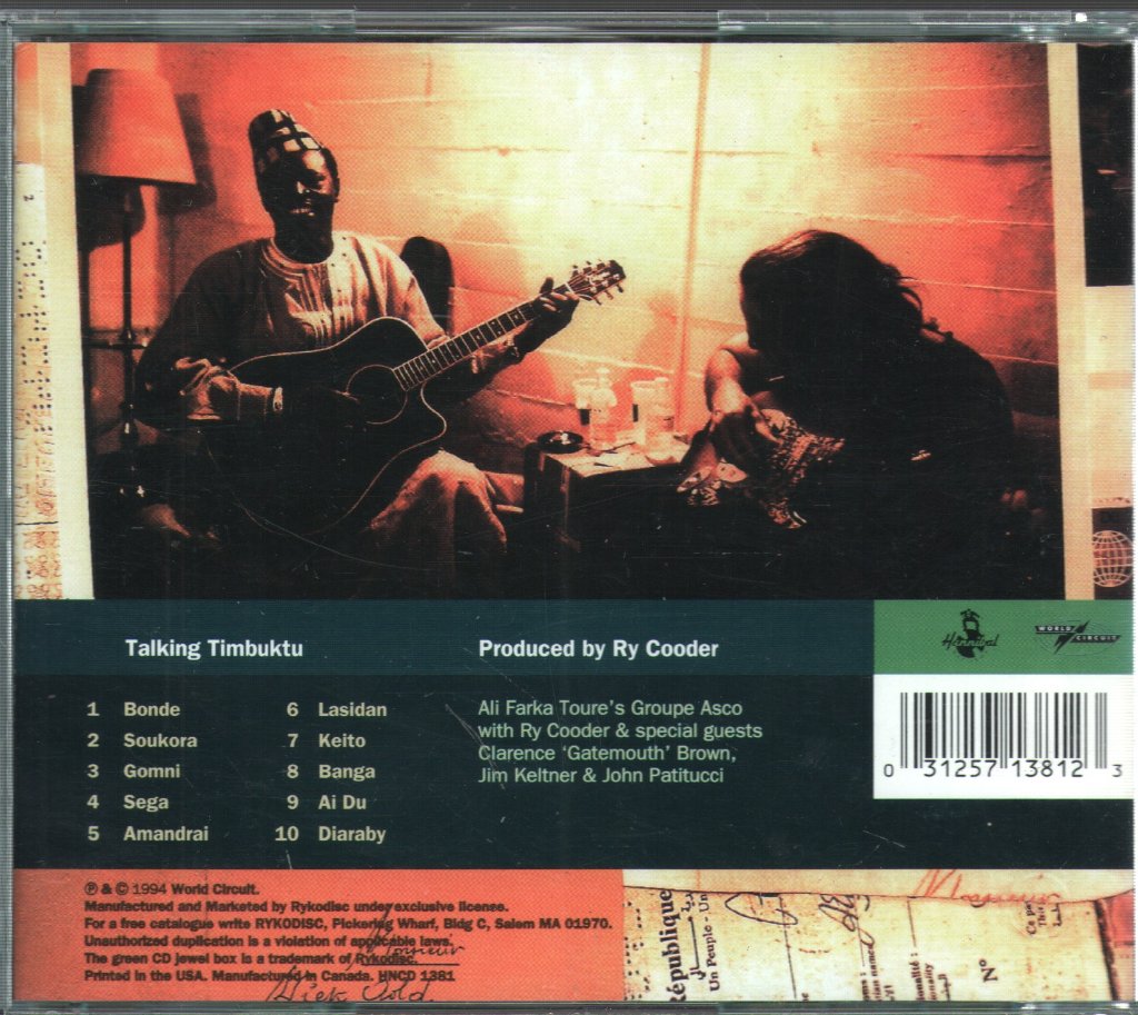 Ali Farka Toure With Ry Cooder - Talking Timbuktu - Cd
