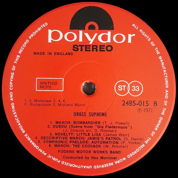 Foden's Motor Works Band - Brass Supreme - Lp