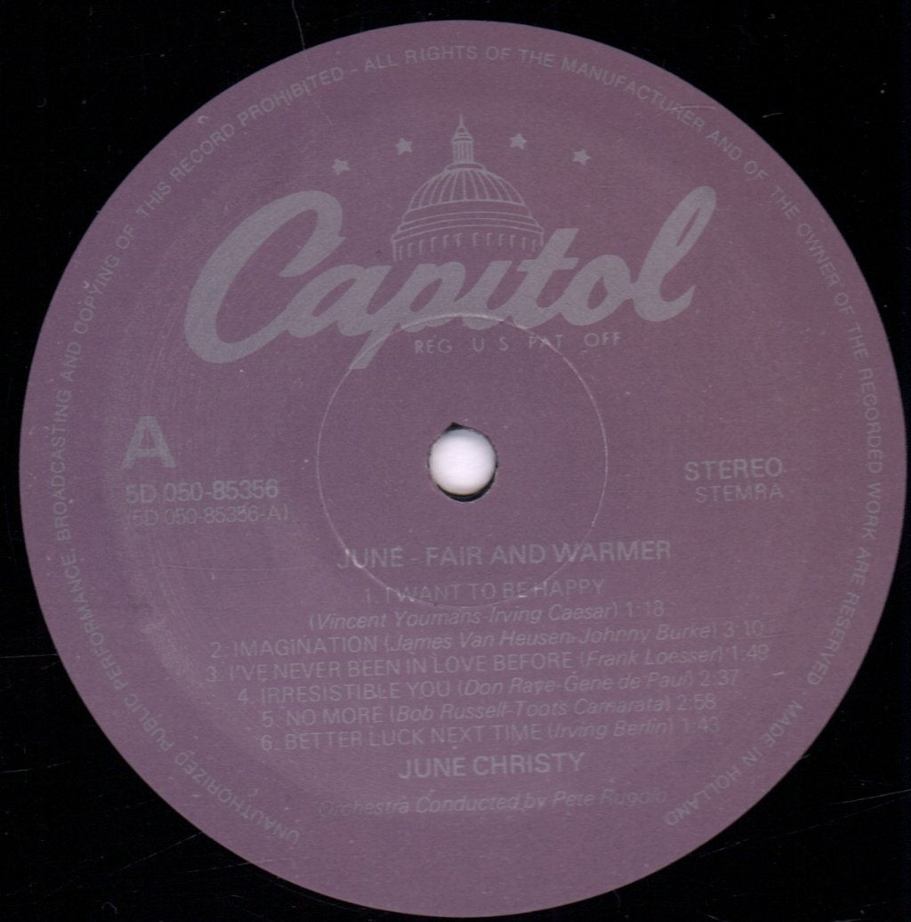 June Christy - Fair And Warmer! - Lp