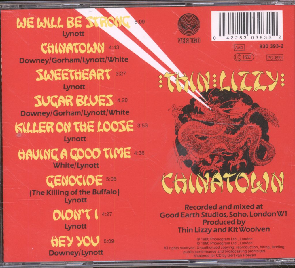 Thin Lizzy - Chinatown - Cd
