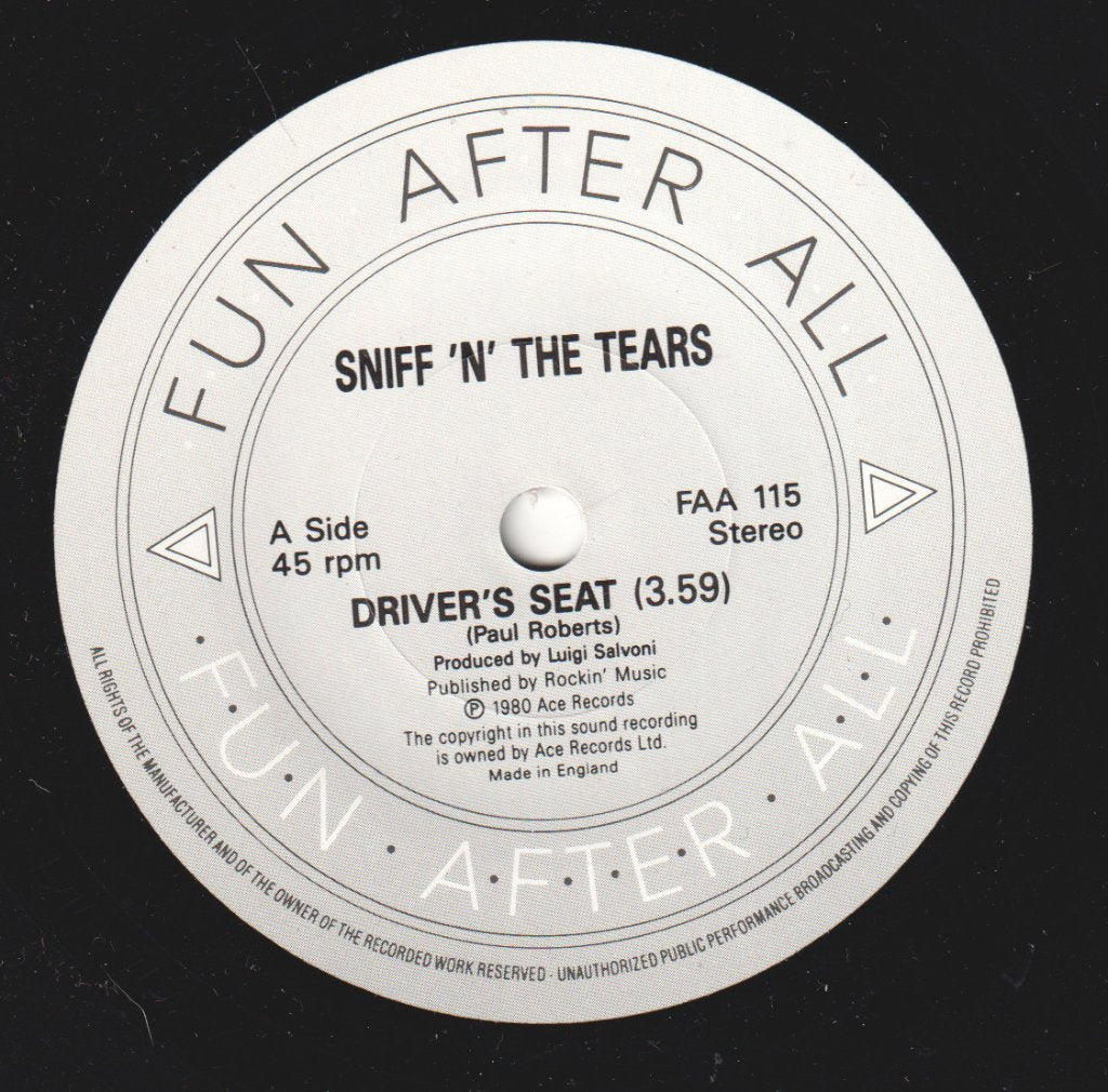Sniff N The Tears - Driver's Seat - 7 Inch