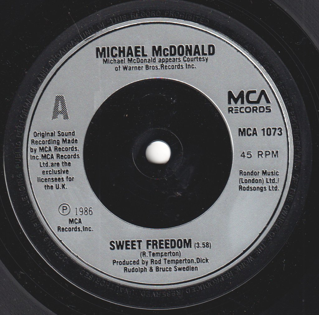 Michael McDonald - Sweet Freedom - 7 Inch