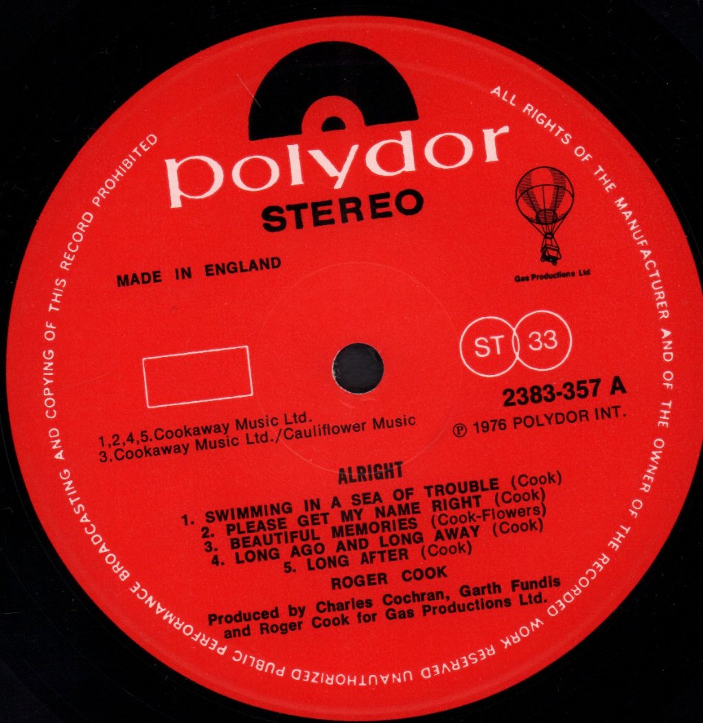 Roger Cook - Alright - Lp