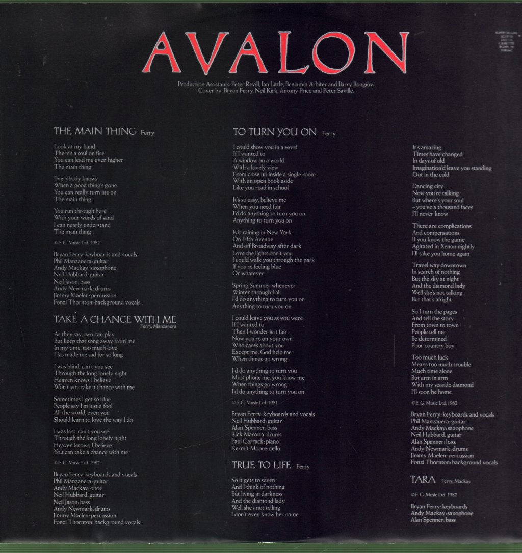 Roxy Music - Avalon - Lp