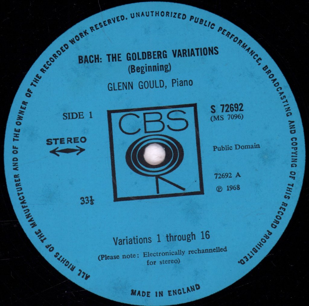 Glenn Gould - Bach The Goldberg Variations - Lp