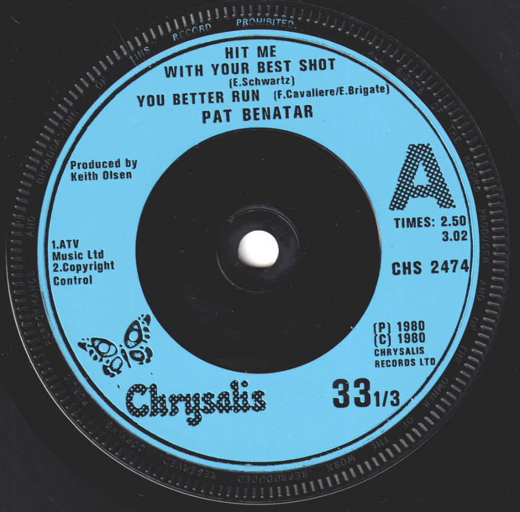 Pat Benatar - Hit Me With Your Best Shot - 7 Inch