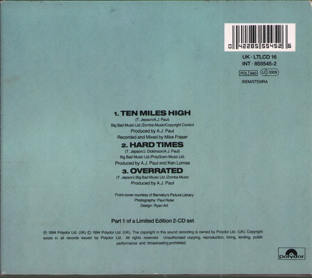 Little Angels - Ten Miles High - Double Cd