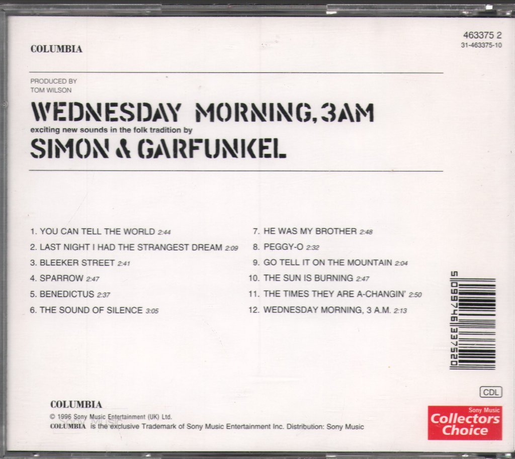 Simon & Garfunkel - Wednesday Morning, 3 A.M. - Cd