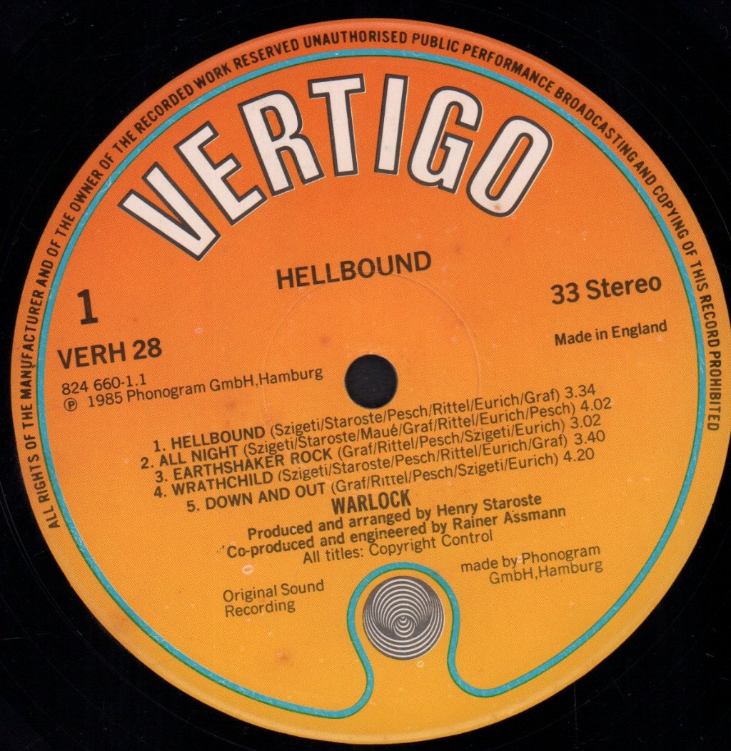 Warlock - Hellbound - Lp