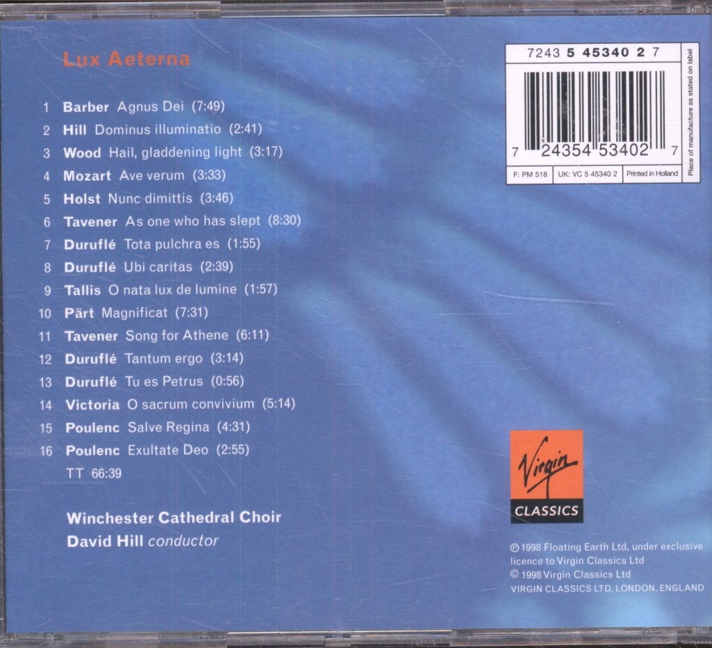 Winchester Cathedral Choir - Lux Aeterna - Cd