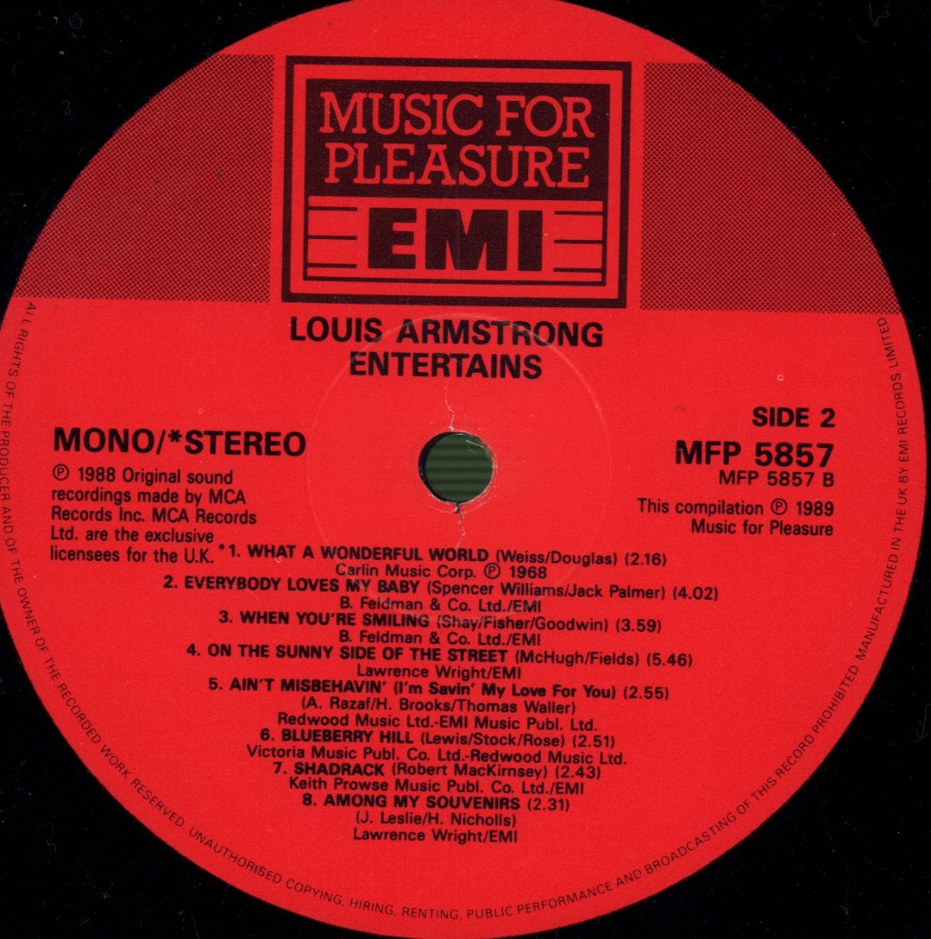 Louis Armstrong - Great Entertainer - Lp