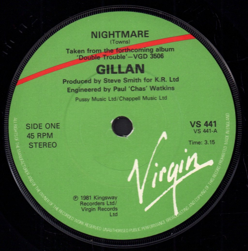 Gillan - Nightmare - 7 Inch