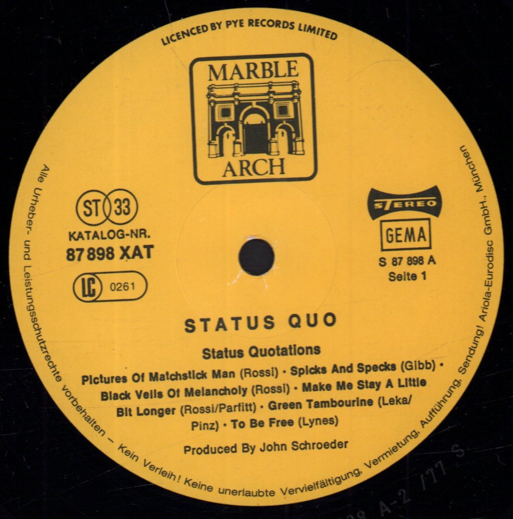 Status Quo - Status Quotations - Lp