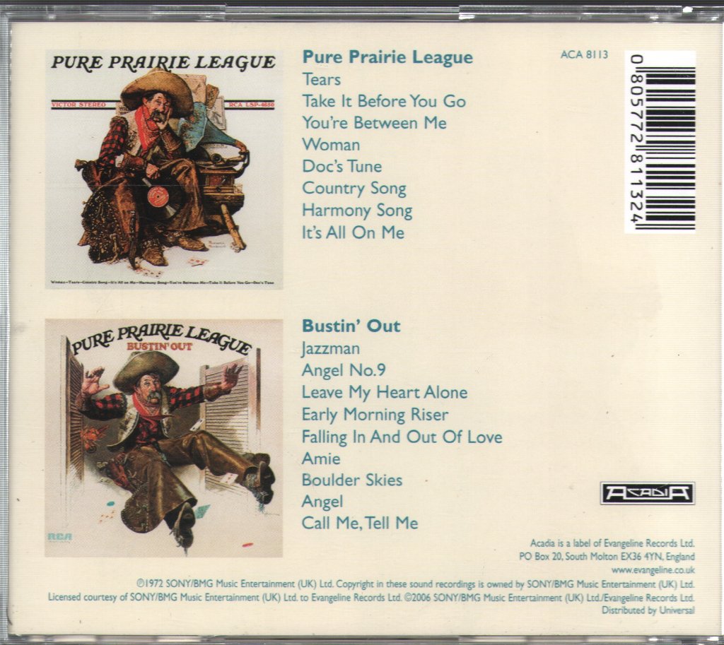 Pure Prairie League - Pure Prairie League / Bustin' Out - Cd