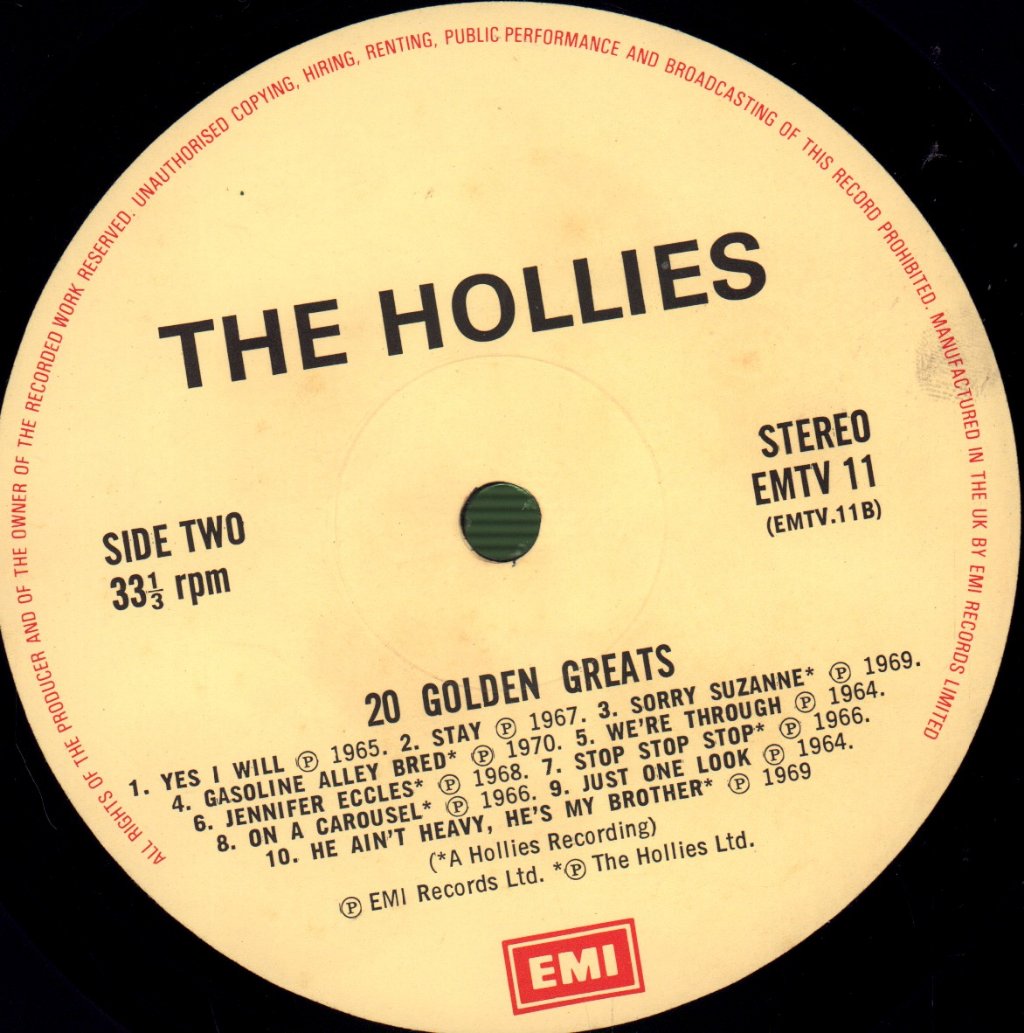 Hollies - 20 Golden Greats - Lp