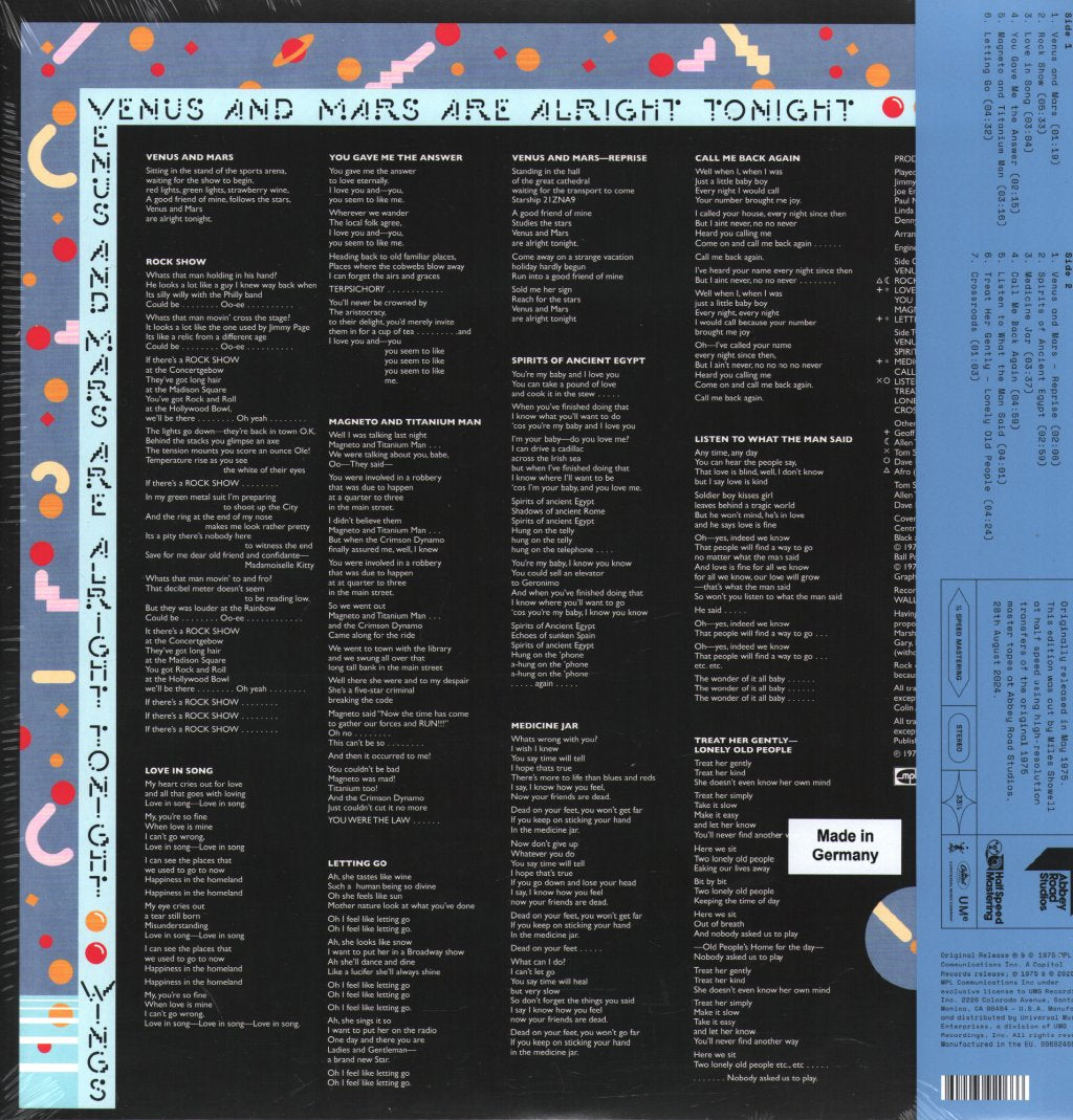 Paul McCartney And Wings - Venus & Mars - Lp