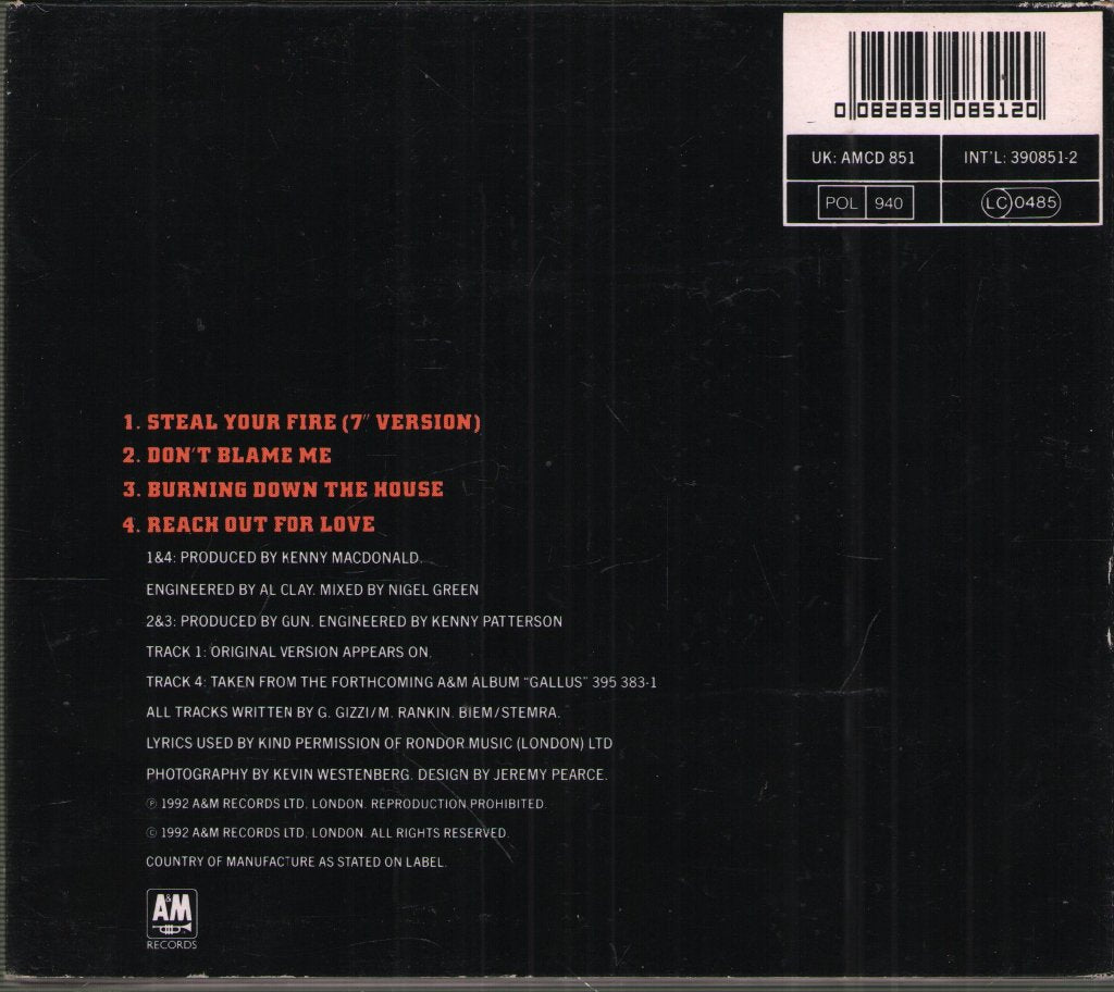 Gun (90'S Group) - Steal Your Fire - Cd
