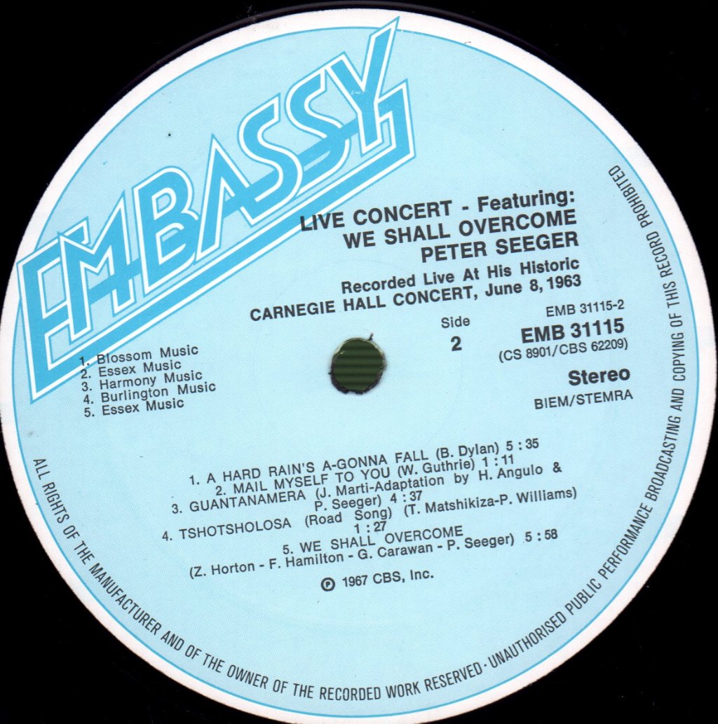 Pete Seeger - Live Concert - Lp