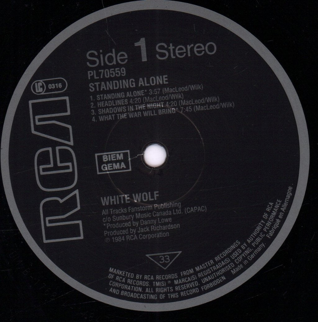 White Wolf - Standing Alone - Lp