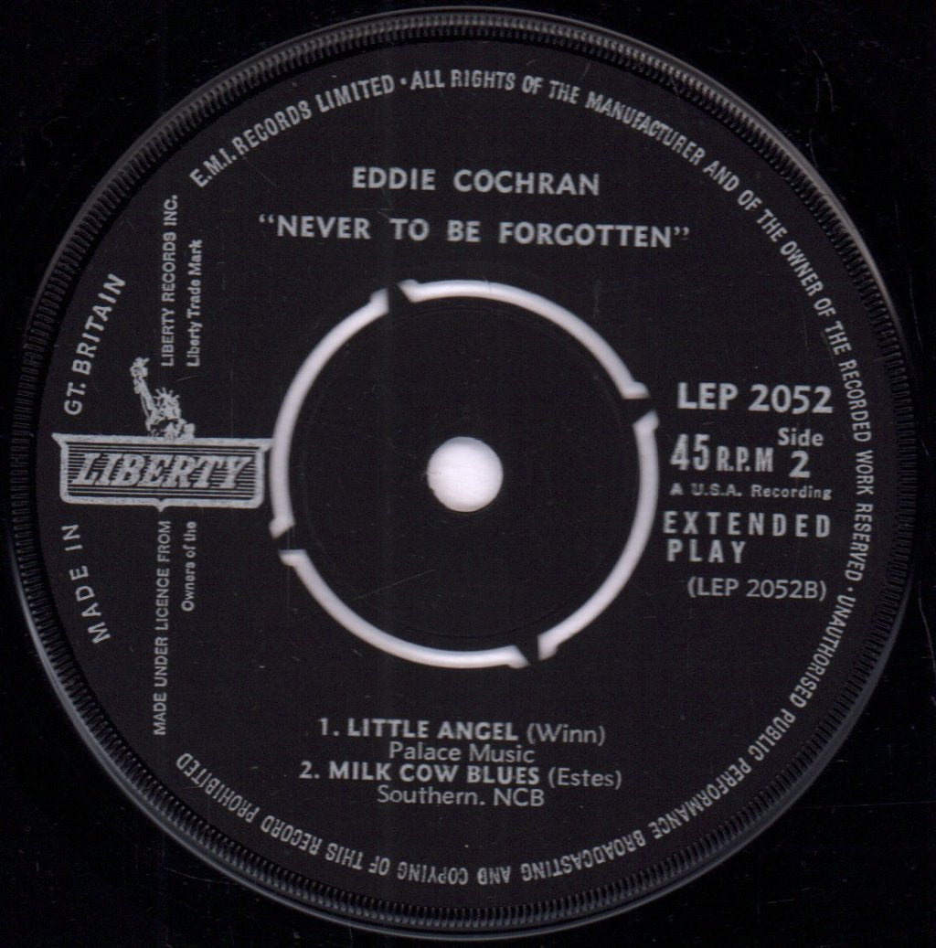 Eddie Cochran - Never To Be Forgotten - 7 Inch