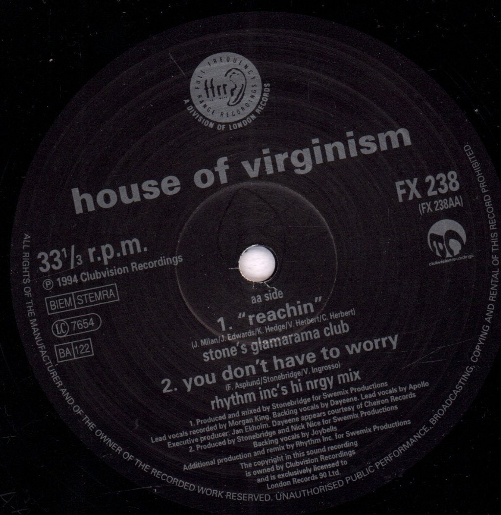 House Of Virginism - Reachin - 12 Inch
