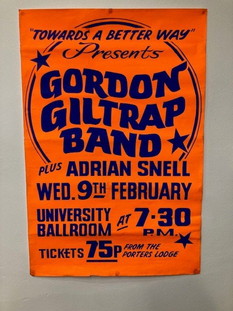 Gordon Giltrap Band/Adrian Snell - Towards A Better Way presents - University Ballroom 9th February - Poster