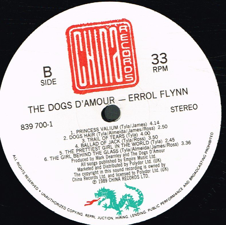 Dogs D'amour - Errol Flynn - Lp