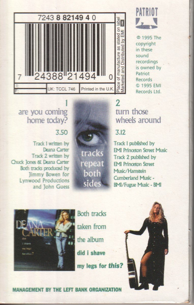 Deana Carter - Are You Coming Home Today - Cassette
