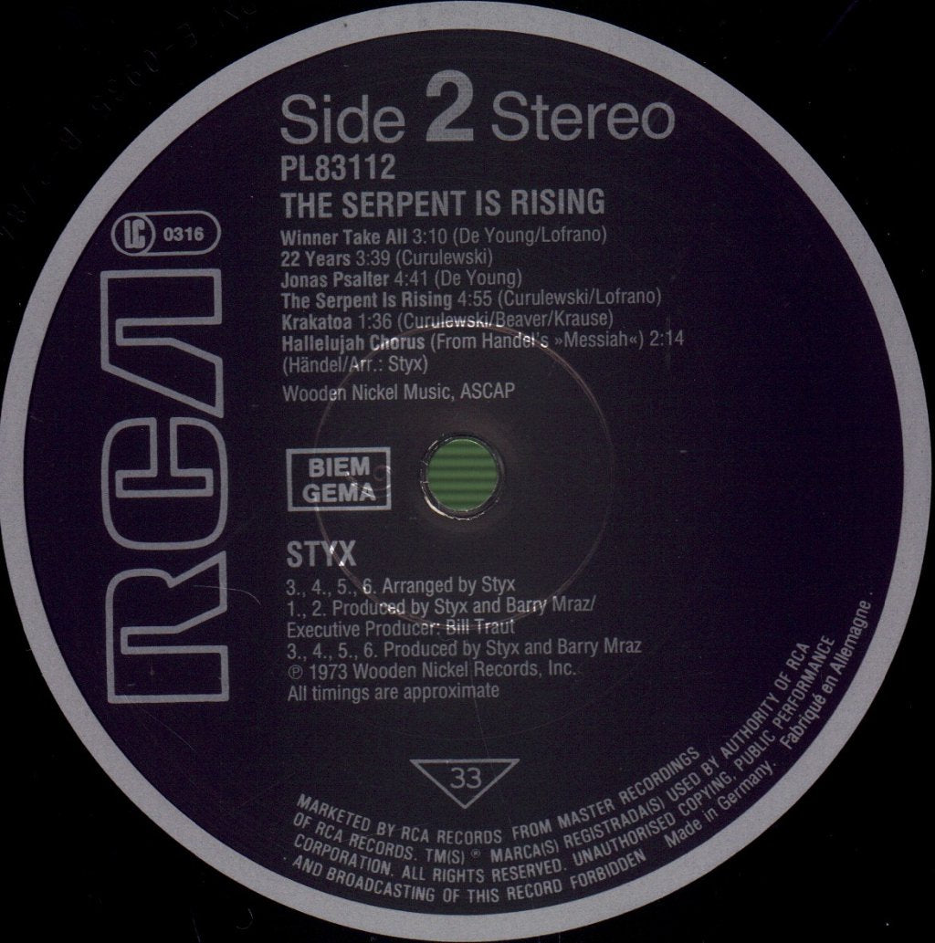 Styx - Serpent Is Rising - Lp