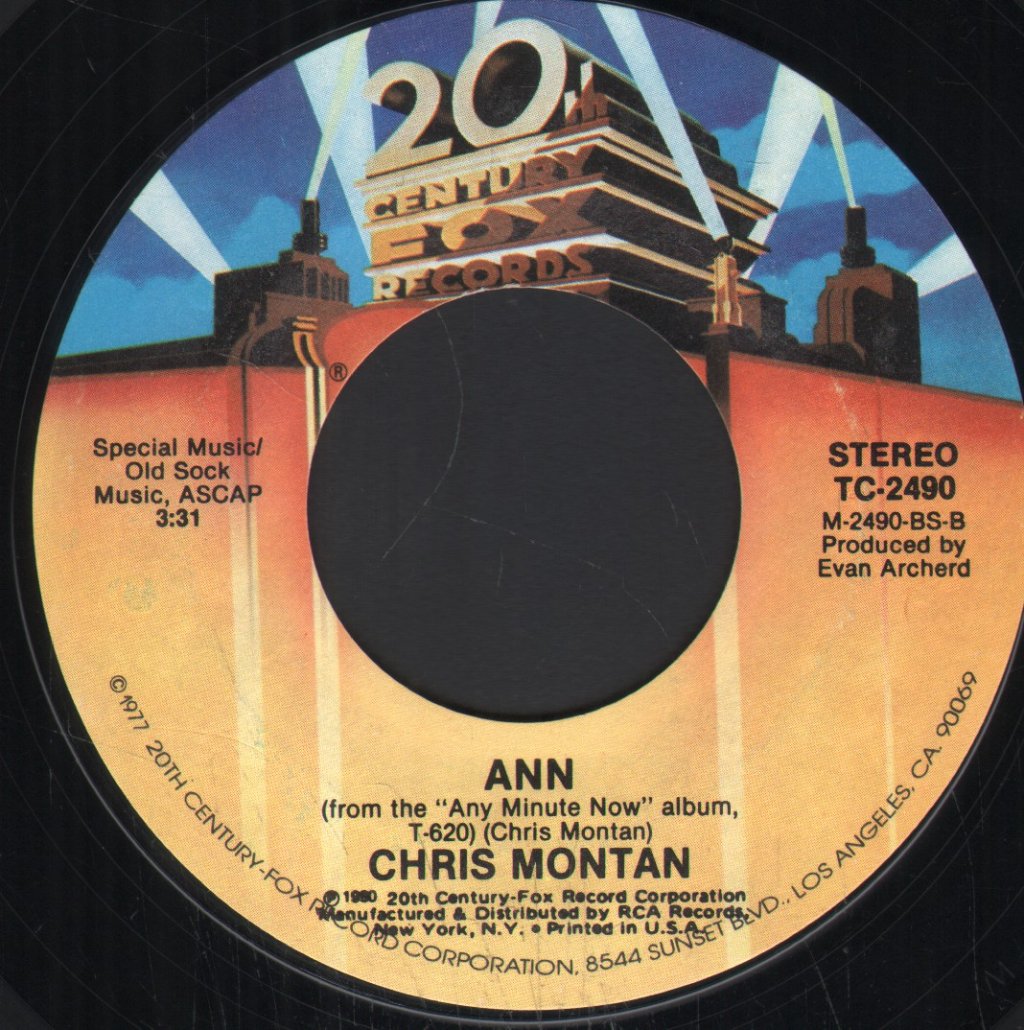 Chris Montan - Any Minute Now - 7 Inch
