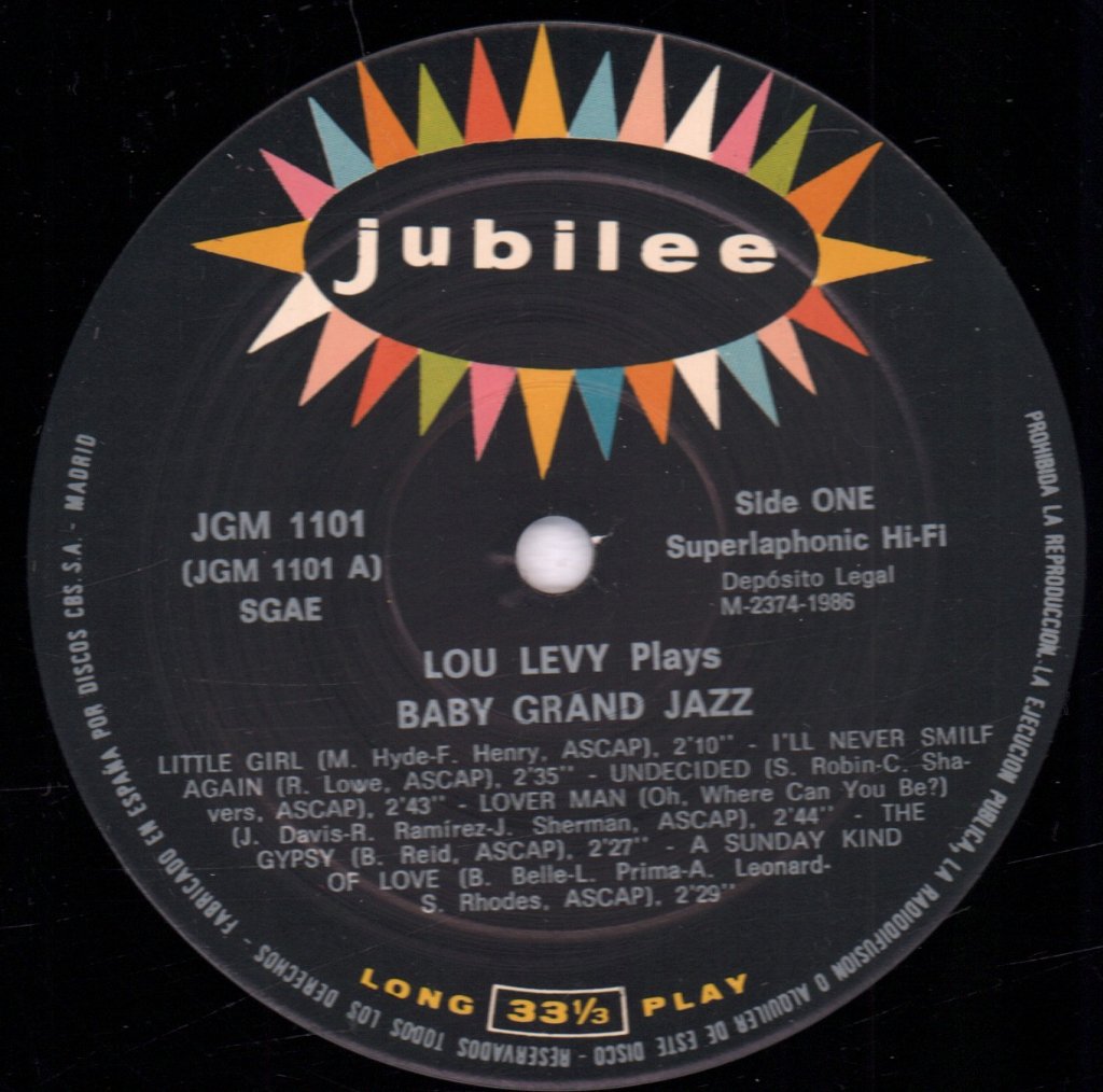 Lou Levy - Baby Plays Grand Jazz - Lp