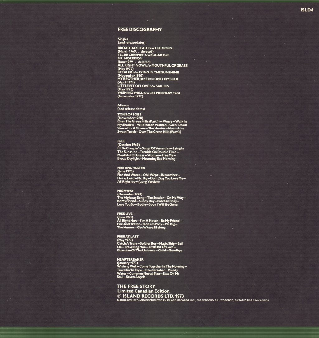 Free - Free Story - Double Lp