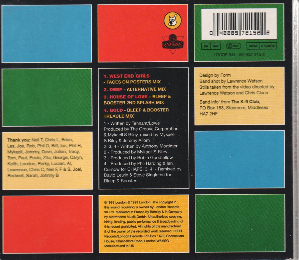 East 17 - West End Girls - Cd