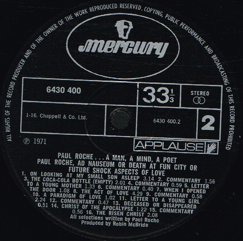 Paul Roche - Ad Nauseum Or Death At Fun City Or Future Shock - Lp