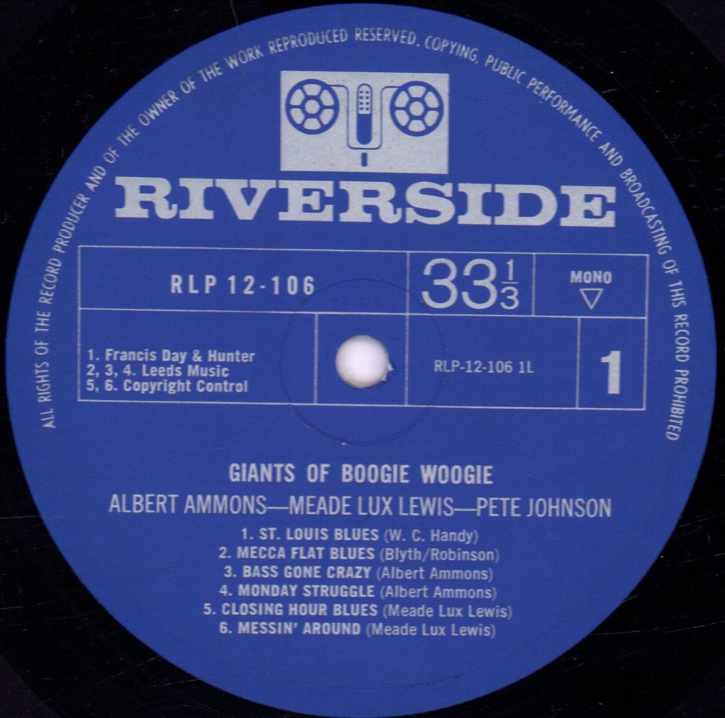 Pete Johnson Meade Lux Lewis Albert Ammons - Giants Of Boogie Woogie - Lp