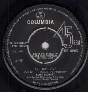 Cliff Richard - All My Love - 7 Inch