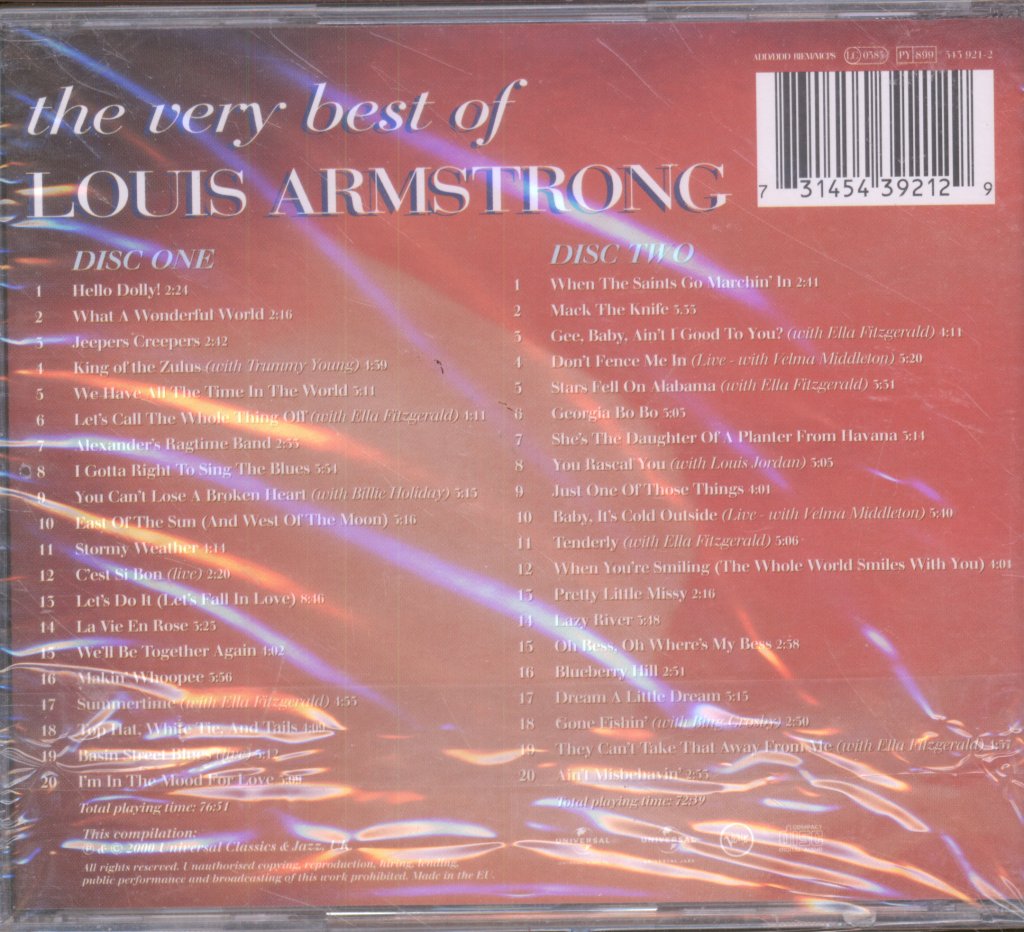 Louis Armstrong - Very Best Of Louis Armstrong - Double Cd