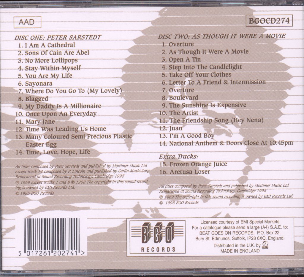 Peter Sarstedt - Peter Sarstedt / As Though It Were A Movie - Double Cd