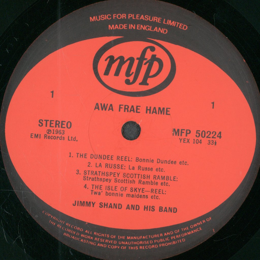 Jimmy Shand And His Band - Awa' Frae Hame - Lp