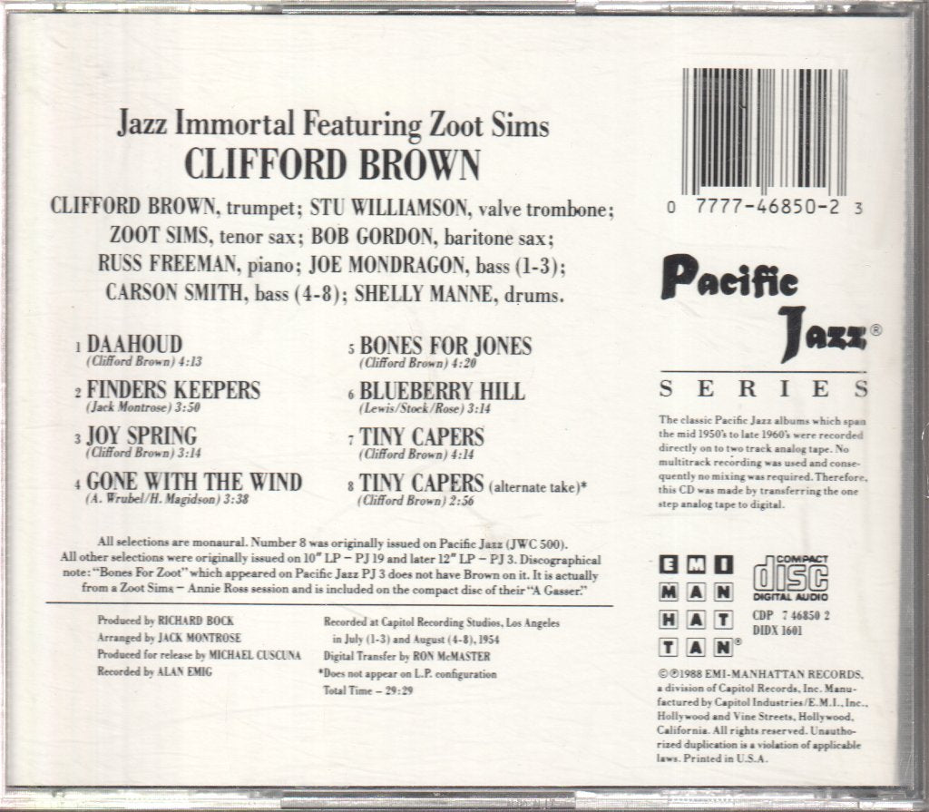 Clifford Brown - Jazz Immortal - Cd