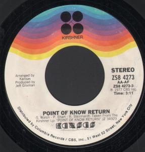 Kansas - Point Of Know Return - 7 Inch
