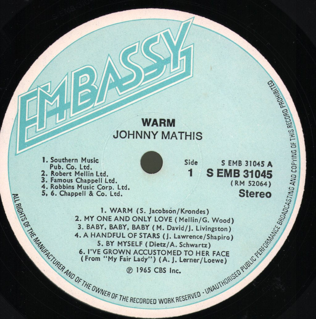 Johnny Mathis - Warm - Lp