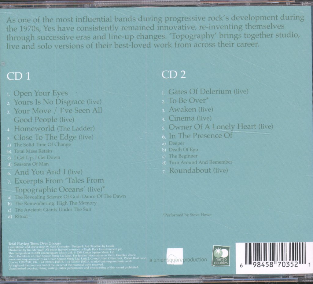 Yes - Topography - The Yes Anthology - Studio, Live & Solo Classics - Double Cd